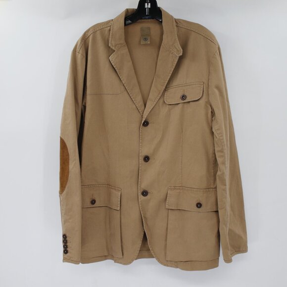 Polo ralph Lauren sport coat men's medium cotton field leather elbow patches
